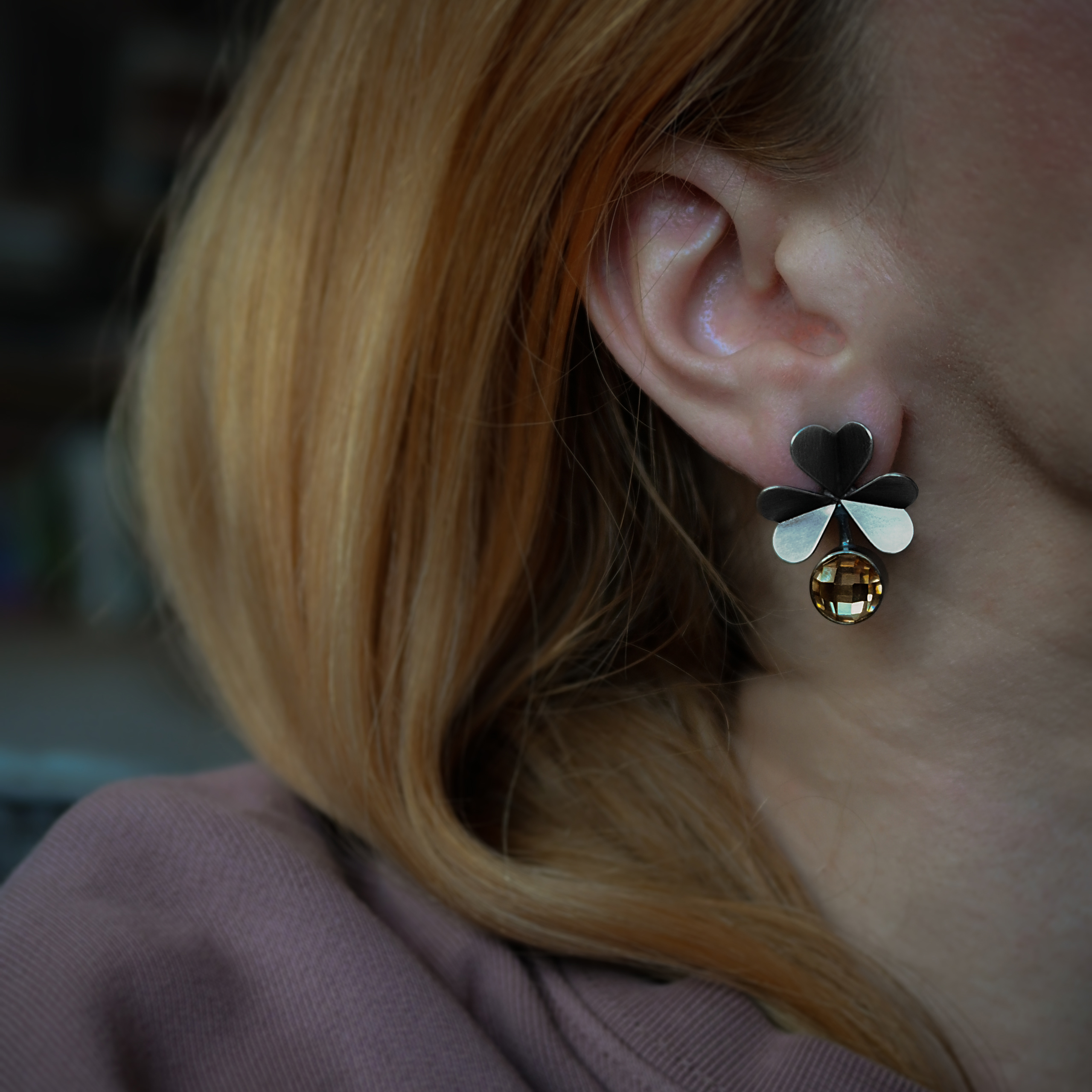 Kividega kõrvarõngad ‘Ristik’ suurus L - Image 2